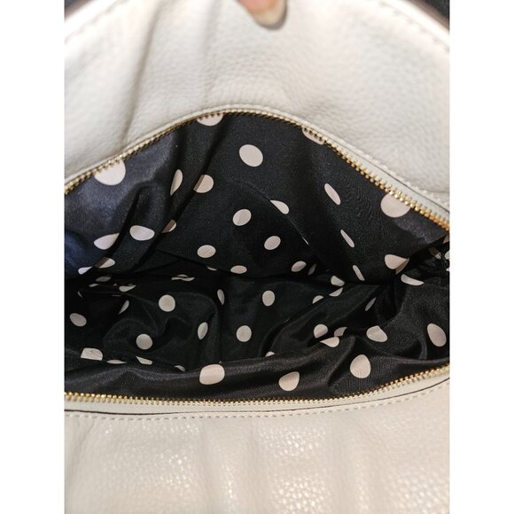 Ann Klein Faux Leather Off White Multi Compartment Shoulder Bag - Picture 12 of 14